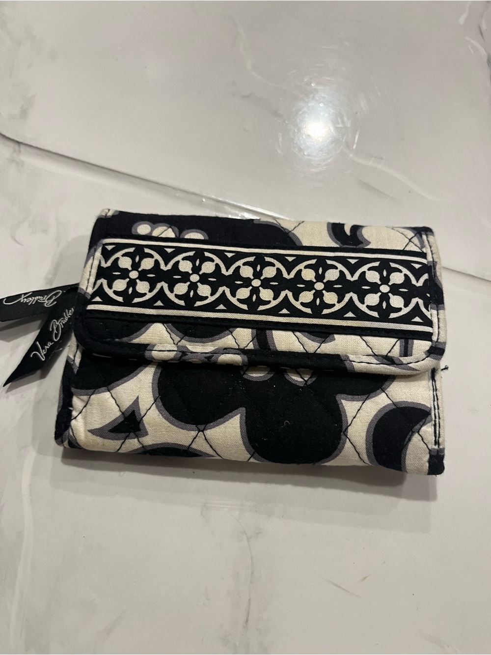 Vera Bradley Black & White Quilted Clutch Wallet small